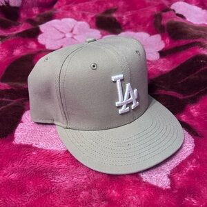 New Era Tan and White LA Dodgers Hat